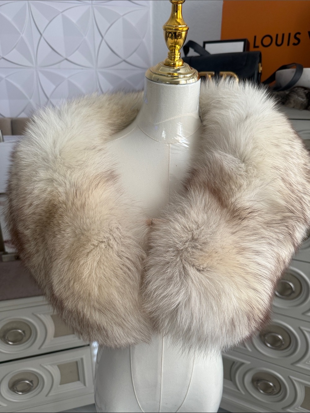 Saga furs blue fox fur shawl